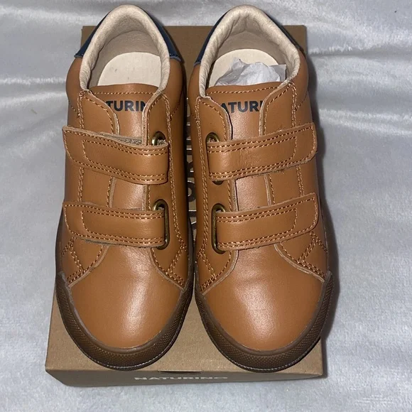 NWT NATURINO EINDHOVEN 2 VL. Cognac Leather Boys Sneaker - Picture 9 of 16